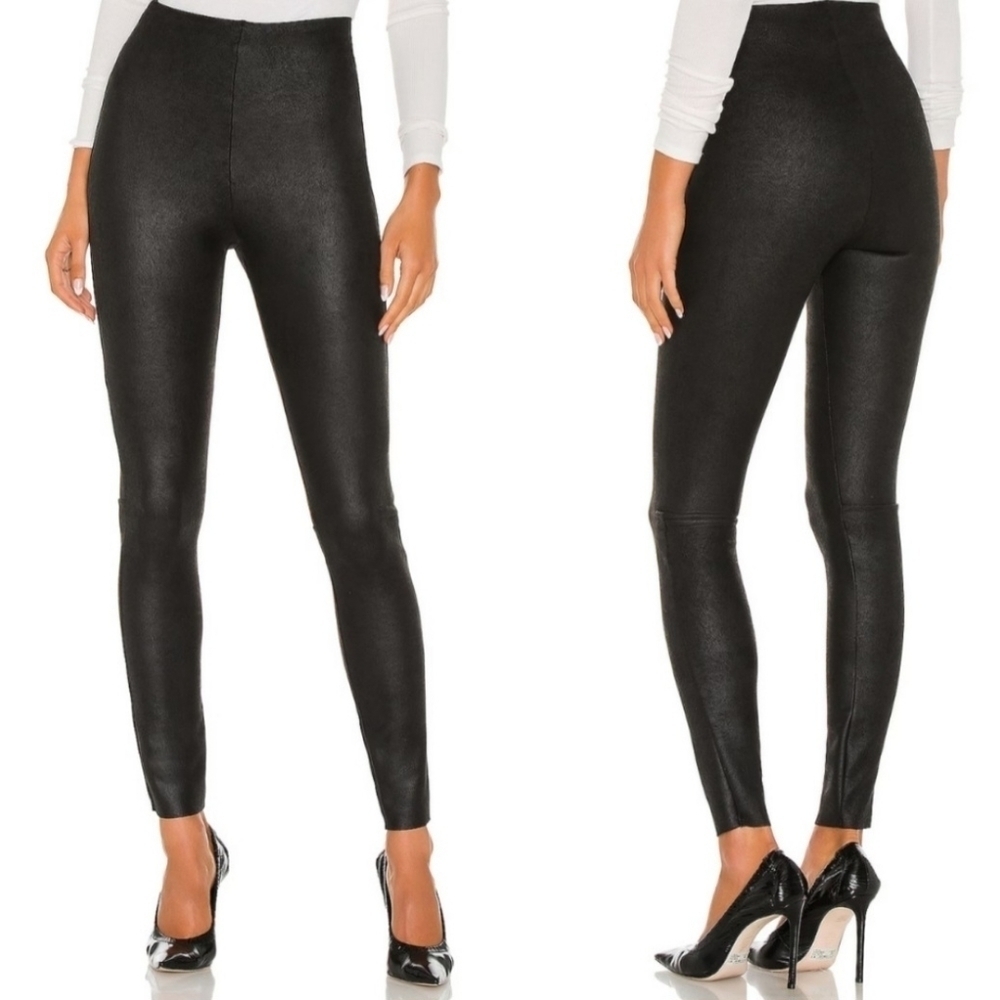 Commando Small Black High Rise Faux Leather Leggings
